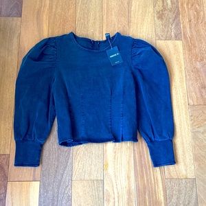 F21 Black denim top NWT